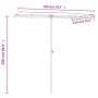 Sombrilla de jardín con palo de aluminio terracota 180x110 cm de vidaXL, Sombrillas - Ref: Foro24-47333, Precio: 52,25 €, Des...