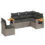 Juego de sofás jardín con cojines 5 pzas ratán sintético gris de , Conjuntos de jardín - Ref: Foro24-3259218, Precio: 349,35 ...
