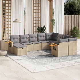 Juego de sofás jardín con cojines beige 10 pzas ratán sintético de , Conjuntos de jardín - Ref: Foro24-3259560, Precio: 664,9...