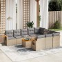 Set de sofás de jardín 11pzas con cojines ratán sintético beige de , Conjuntos de jardín - Ref: Foro24-3259588, Precio: 674,4...