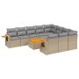 Set de sofás de jardín 11pzas con cojines ratán sintético beige de , Conjuntos de jardín - Ref: Foro24-3259588, Precio: 674,4...