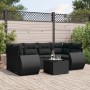 Set de comedor de jardín 7 pzas y cojines ratán sintético negro de , Conjuntos de jardín - Ref: Foro24-3253452, Precio: 498,8...