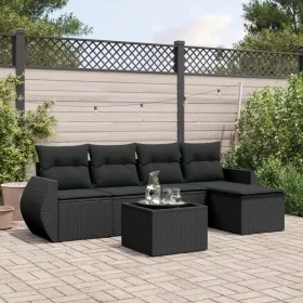 Set de sofás de jardín 6 piezas y cojines ratán sintético negro de , Conjuntos de jardín - Ref: Foro24-3253632, Precio: 377,4...