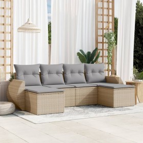 Juego de sofás jardín con cojines 6 pzas ratán sintético beige de , Conjuntos de jardín - Ref: Foro24-3254056, Precio: 403,10...