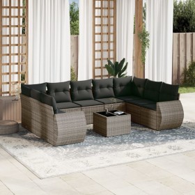 Set de sofás de jardín 10 pzas con cojines ratán sintético gris de , Conjuntos de jardín - Ref: Foro24-3254147, Precio: 629,2...