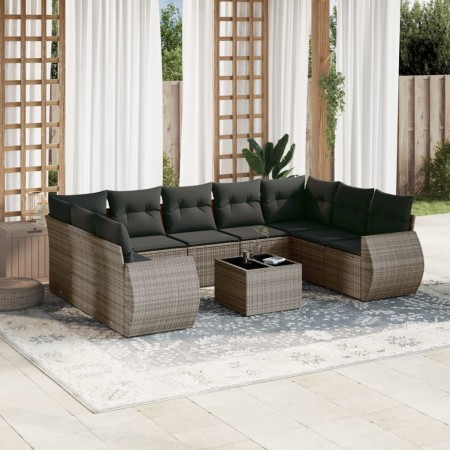 Set de sofás de jardín 10 pzas con cojines ratán sintético gris de , Conjuntos de jardín - Ref: Foro24-3254147, Precio: 629,2...