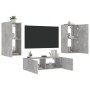 Muebles de TV de pared con luces LED 3 piezas gris hormigón en Muebles TV | Comprar online en Foru.es