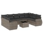 Set de sofás de jardín 10 pzas con cojines ratán sintético gris de , Conjuntos de jardín - Ref: Foro24-3254147, Precio: 629,2...