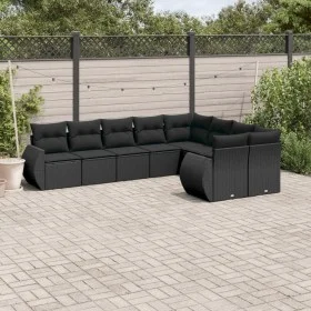 Set de sofás de jardín 8 piezas y cojines ratán sintético negro de , Conjuntos de jardín - Ref: Foro24-3254172, Precio: 591,9...