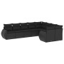 Set de sofás de jardín 8 piezas y cojines ratán sintético negro de , Conjuntos de jardín - Ref: Foro24-3254172, Precio: 612,0...