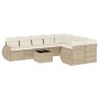 Juego de sofás jardín con cojines beige 10 pzas ratán sintético de , Conjuntos de jardín - Ref: Foro24-3254185, Precio: 735,9...