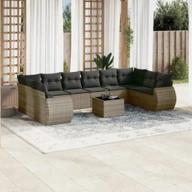 Set de sofás de jardín 11 pzas y cojines ratán sintético gris de , Conjuntos de jardín - Ref: Foro24-3254217, Precio: 723,27 ...