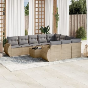 Set de sofás de jardín 11pzas con cojines ratán sintético beige de , Conjuntos de jardín - Ref: Foro24-3254236, Precio: 737,9...