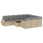 Set de sofás de jardín 11pzas con cojines ratán sintético beige de , Conjuntos de jardín - Ref: Foro24-3254236, Precio: 737,9...