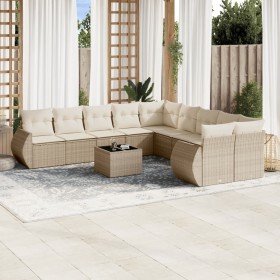 Set de sofás de jardín 11pzas con cojines ratán sintético beige de , Conjuntos de jardín - Ref: Foro24-3254255, Precio: 779,2...
