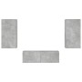 Muebles de TV de pared con luces LED 3 piezas gris hormigón en Muebles TV | Comprar online en Foru.es