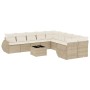 Set de sofás de jardín 11pzas con cojines ratán sintético beige de , Conjuntos de jardín - Ref: Foro24-3254255, Precio: 779,2...