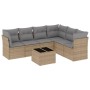 Set sofás de jardín 7 piezas y cojines ratán sintético beige de , Conjuntos de jardín - Ref: Foro24-3217689, Precio: 425,76 €...