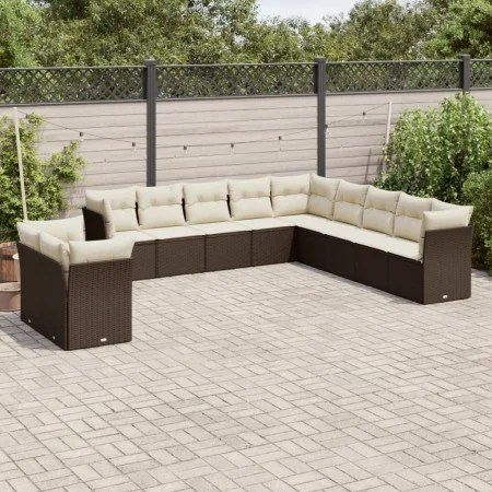 Set de sofás de jardín 11 pzas cojines ratán sintético marrón de , Conjuntos de jardín - Ref: Foro24-3217883, Precio: 747,80 ...