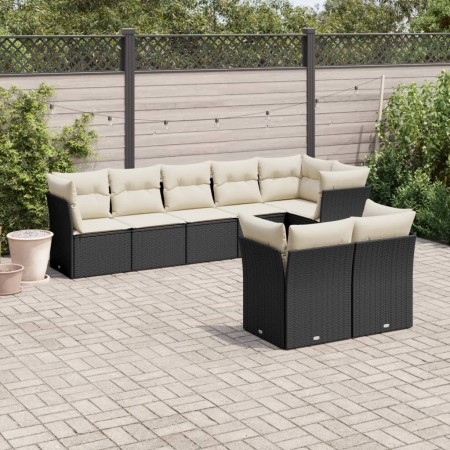 Set de sofás de jardín 8 piezas y cojines ratán sintético negro de , Conjuntos de jardín - Ref: Foro24-3217906, Precio: 468,1...