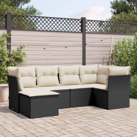 Set de sofás de jardín 6 piezas y cojines ratán sintético negro de , Conjuntos de jardín - Ref: Foro24-3217946, Precio: 339,3...