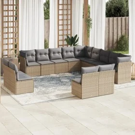 Set sofás de jardín con cojines 13 pzas ratán sintético beige de , Conjuntos de jardín - Ref: Foro24-3218489, Precio: 812,08 ...