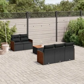Set de sofás de jardín 6 piezas y cojines ratán sintético negro de , Conjuntos de jardín - Ref: Foro24-3227462, Precio: 394,5...