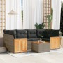 Set de sofás de jardín 7 piezas con cojines ratán PE gris de , Conjuntos de jardín - Ref: Foro24-3227481, Precio: 415,86 €, D...