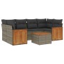 Set de sofás de jardín 7 piezas con cojines ratán PE gris de , Conjuntos de jardín - Ref: Foro24-3227481, Precio: 415,86 €, D...