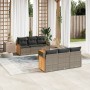 Set de sofás de jardín 7 piezas con cojines ratán PE gris de , Conjuntos de jardín - Ref: Foro24-3227474, Precio: 432,20 €, D...
