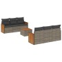 Set de sofás de jardín 7 piezas con cojines ratán PE gris de , Conjuntos de jardín - Ref: Foro24-3227474, Precio: 432,20 €, D...