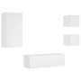 Muebles de TV de pared con luces LED 4 piezas blanco en Muebles TV | Comprar online en Foru.es