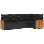 Set de muebles de jardín 5 pzas y cojines ratán sintético negro de , Conjuntos de jardín - Ref: Foro24-3227623, Precio: 330,1...