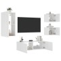 Muebles de TV de pared con luces LED 4 piezas blanco en Muebles TV | Comprar online en Foru.es