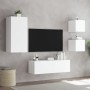 Muebles de TV de pared con luces LED 4 piezas blanco en Muebles TV | Comprar online en Foru.es