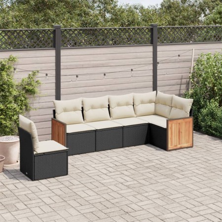 Set de sofás de jardín 6 piezas y cojines ratán sintético negro de , Conjuntos de jardín - Ref: Foro24-3227694, Precio: 347,6...
