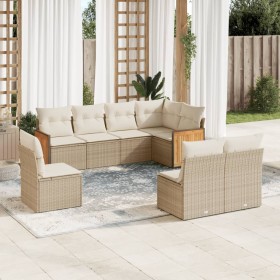 Juego de sofás de jardín con cojines beige 8 pzas ratán PE de , Conjuntos de jardín - Ref: Foro24-3227724, Precio: 489,11 €, ...