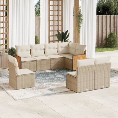 Juego de sofás de jardín con cojines beige 8 pzas ratán PE de , Conjuntos de jardín - Ref: Foro24-3227724, Precio: 489,11 €, ...