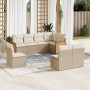 Juego de sofás de jardín con cojines beige 8 pzas ratán PE de , Conjuntos de jardín - Ref: Foro24-3227724, Precio: 489,11 €, ...