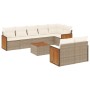 Set de sofás de jardín 9 pzas con cojines ratán sintético beige de , Conjuntos de jardín - Ref: Foro24-3227836, Precio: 562,5...