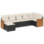 Set de comedor de jardín 7 pzas y cojines ratán sintético negro de , Conjuntos de jardín - Ref: Foro24-3227869, Precio: 380,2...