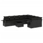 Set de sofás de jardín 10 pzas cojines ratán sintético negro de , Conjuntos de jardín - Ref: Foro24-3220644, Precio: 626,14 €...