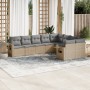 Set de sofás de jardín 9 pzas con cojines ratán sintético beige de , Conjuntos de jardín - Ref: Foro24-3220638, Precio: 546,4...
