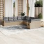 Juego de sofás jardín con cojines beige 10 pzas ratán sintético de , Conjuntos de jardín - Ref: Foro24-3220708, Precio: 640,0...