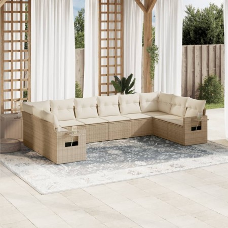 Juego de sofás jardín con cojines beige 10 pzas ratán sintético de , Conjuntos de jardín - Ref: Foro24-3220667, Precio: 644,8...
