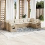 Juego de sofás jardín con cojines beige 10 pzas ratán sintético de , Conjuntos de jardín - Ref: Foro24-3220667, Precio: 644,8...