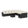 Set de sofás de jardín 11 pzas y cojines ratán sintético negro de , Conjuntos de jardín - Ref: Foro24-3220715, Precio: 604,87...