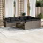 Set de sofás de jardín 11 pzas y cojines ratán sintético gris de , Conjuntos de jardín - Ref: Foro24-3220699, Precio: 648,51 ...