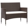 Set muebles de jardín 4 piezas y cojines ratán sintético marrón de vidaXL, Conjuntos de jardín - Ref: Foro24-45811, Precio: 2...