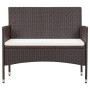 Set muebles de jardín 4 piezas y cojines ratán sintético marrón de vidaXL, Conjuntos de jardín - Ref: Foro24-45811, Precio: 2...